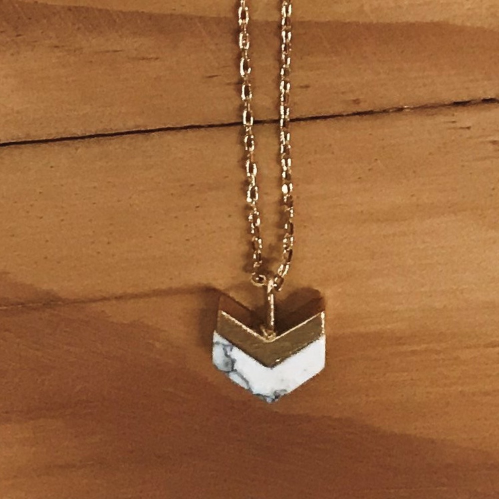 White Stone Arrow Necklace- Style On The Spot